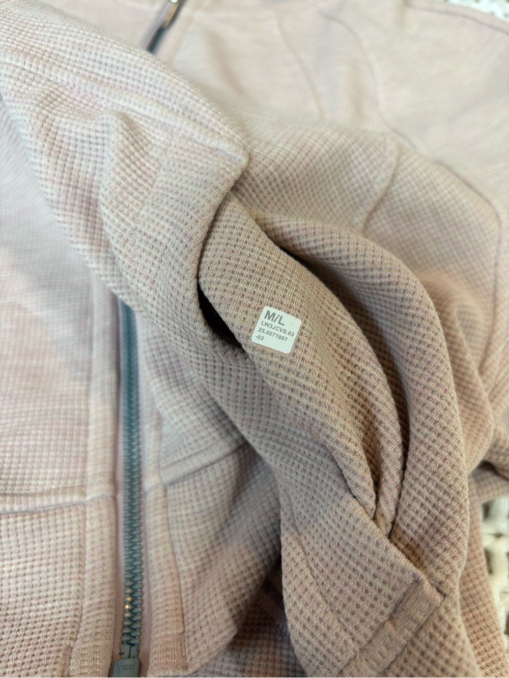 lululemon scuba oversized full zip hoodie waffle heathered mink berry size m/l - Picture 8 of 12